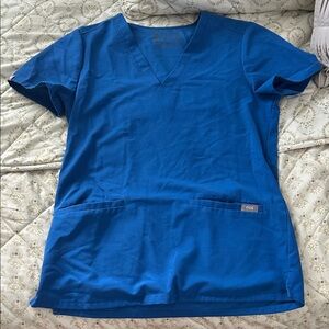 Figs Royal Blue V-Neck Scrub Top
